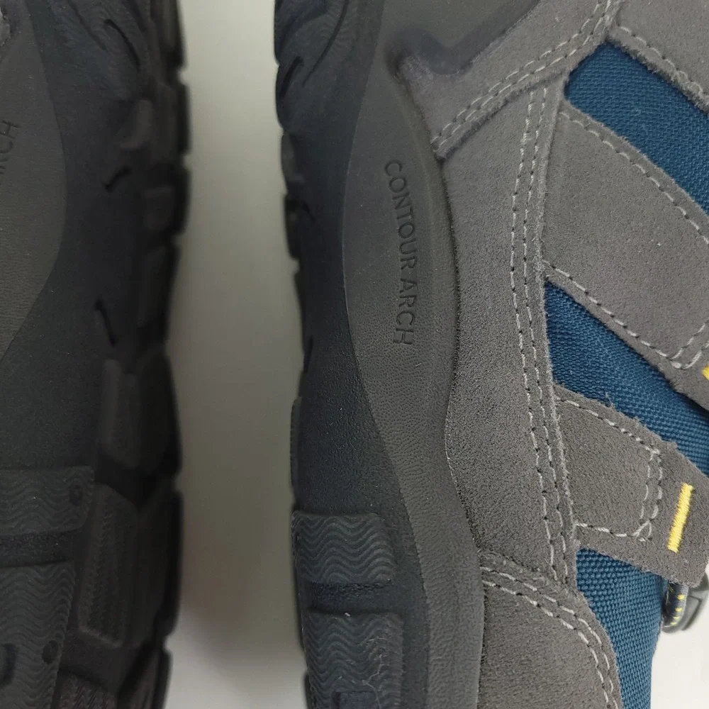KEEN Targhee Mid Hiking Boots Youth 4‎ Blue Gray Waterproof Outdoor Play Walking